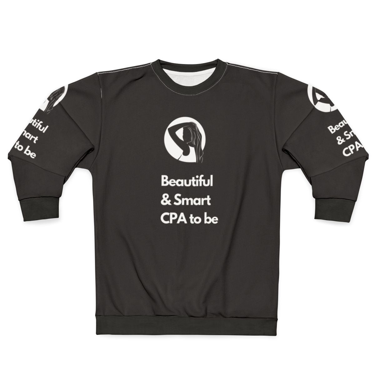 Beautiful and smart CPA to be wearing a stylish sweatshirt
