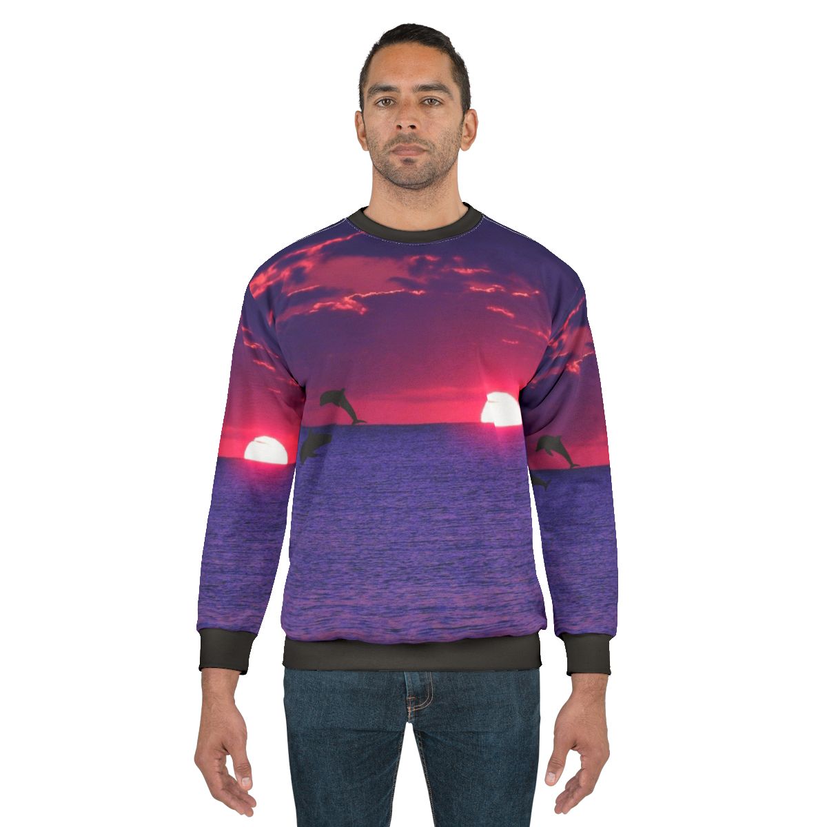 Bright colorful sunset beach sweatshirt
