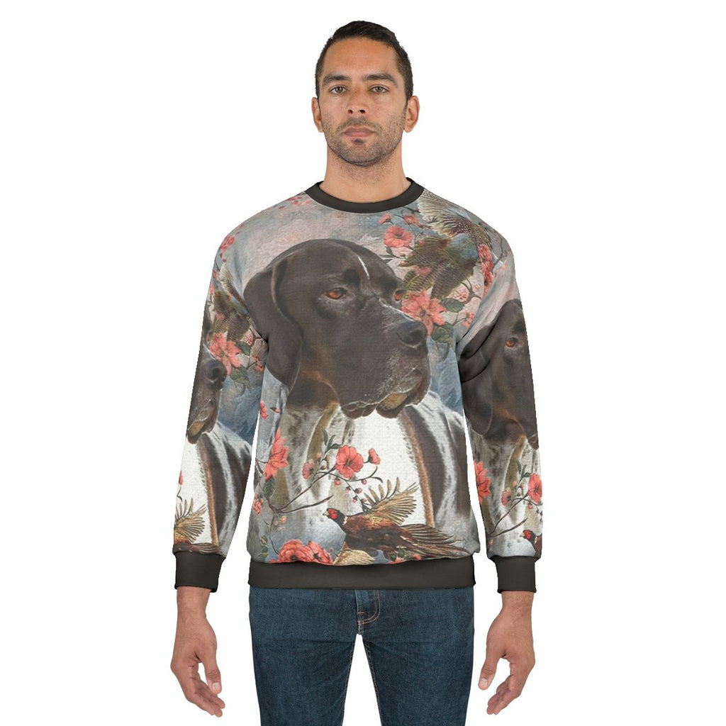 Pointer dog with pheasants on sweatshirt