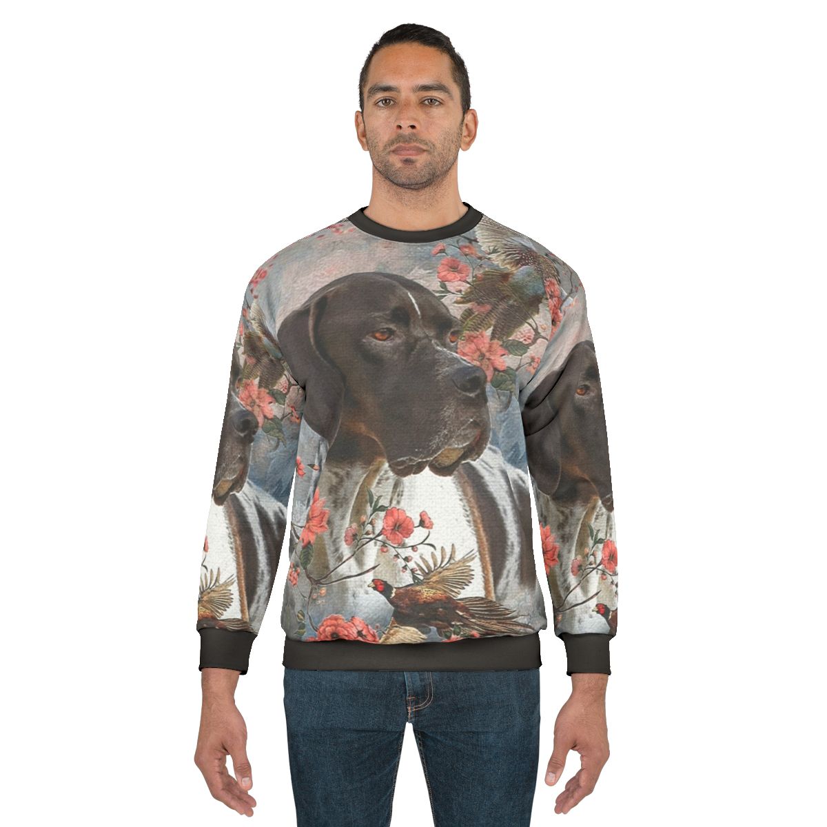 Pointer dog with pheasants on sweatshirt