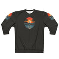 Sunset surfer sweatshirt featuring a beautiful California coastal scene
