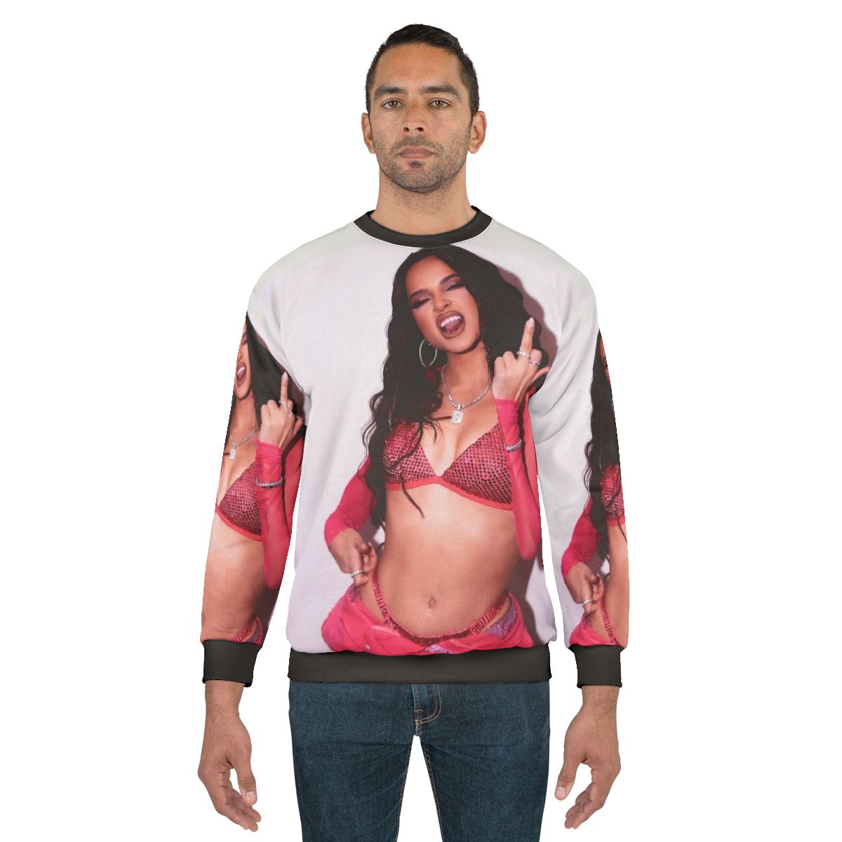 Becky G graphic sweatshirt featuring urban streetwear design