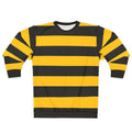 Bee pattern black and yellow striped sweatshirt