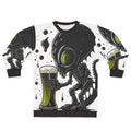 Intergalactic beer lover alien drinking art sweatshirt