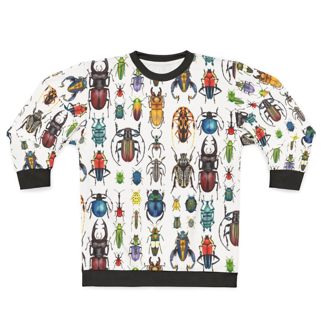 Beetle Collection Sweatshirt featuring a vibrant watercolor insect design