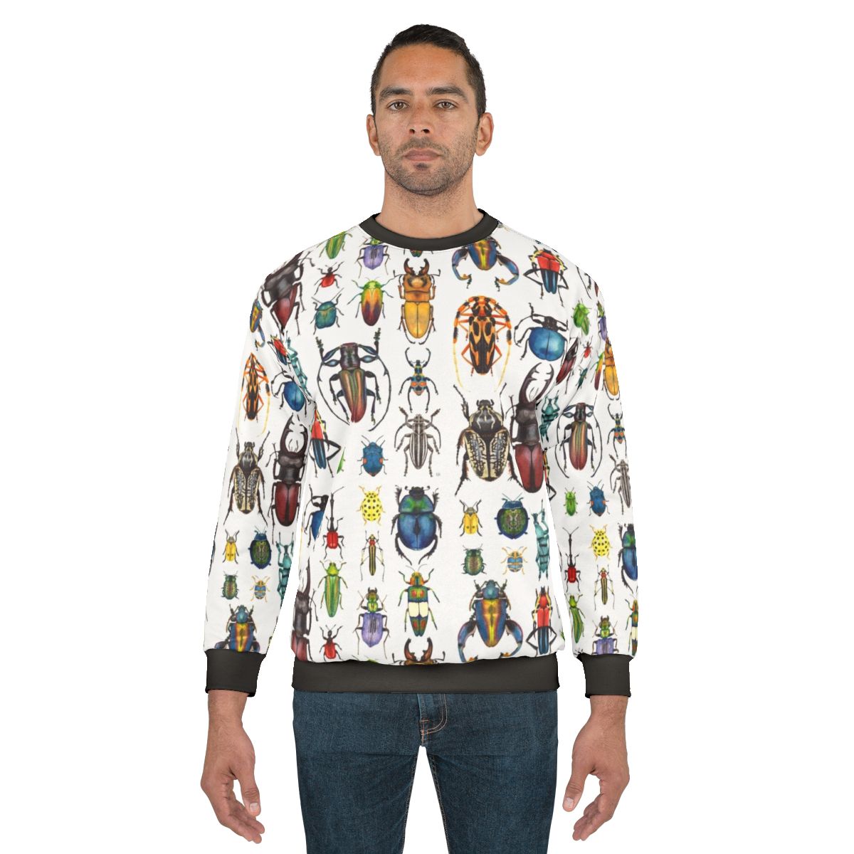 Beetle Collection Sweatshirt featuring a vibrant watercolor insect design