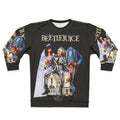 Beetlejuice themed sweatshirt with gothic and horror design