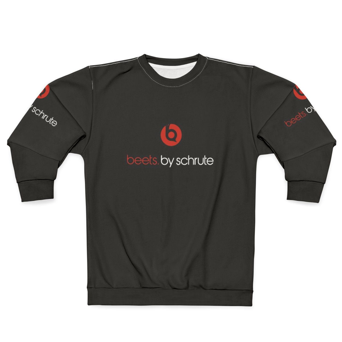"Beats By Schrute" graphic sweatshirt featuring Dwight Schrute from the TV show The Office