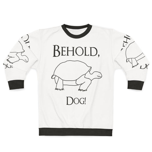 Elden Ring Sweatshirt featuring a Behold the Dog meme design