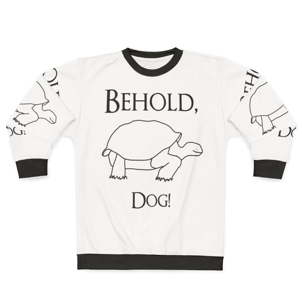 Elden Ring Sweatshirt featuring a Behold the Dog meme design