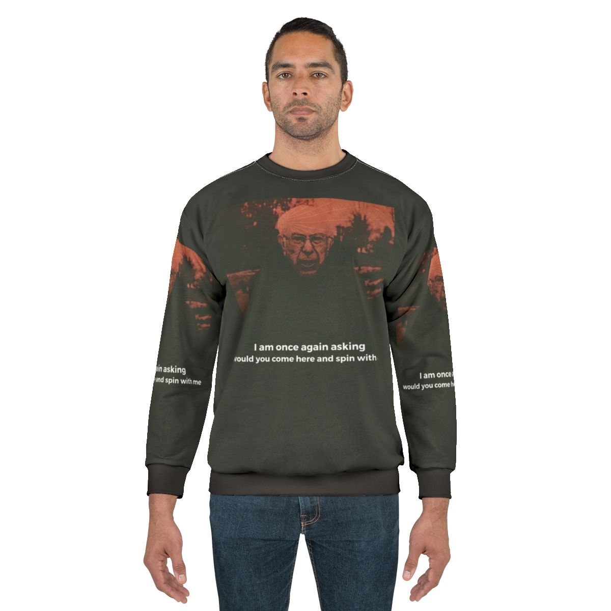 Bernie Sanders Emo Sweatshirt with Peripheral Vision Design