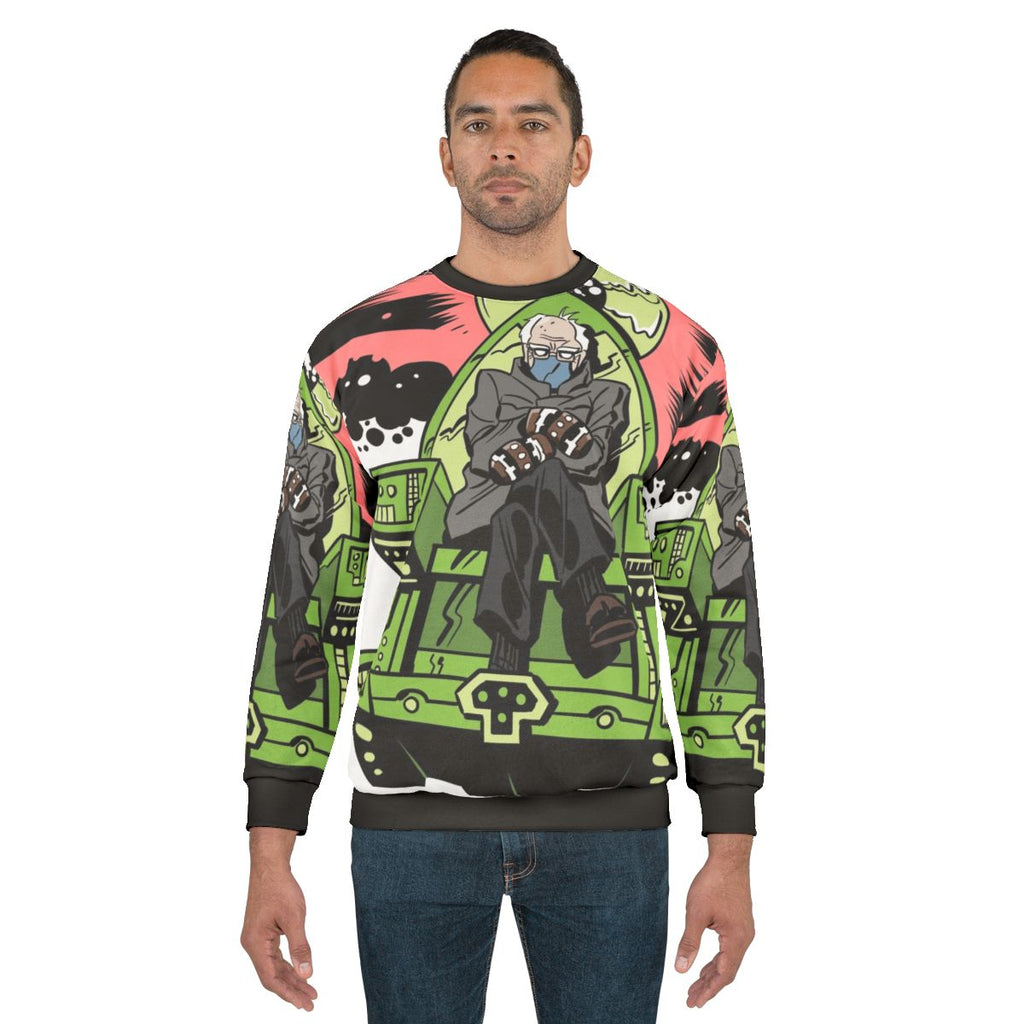 Cosmic Berntron Sweatshirt featuring Bernie Sanders comic book art