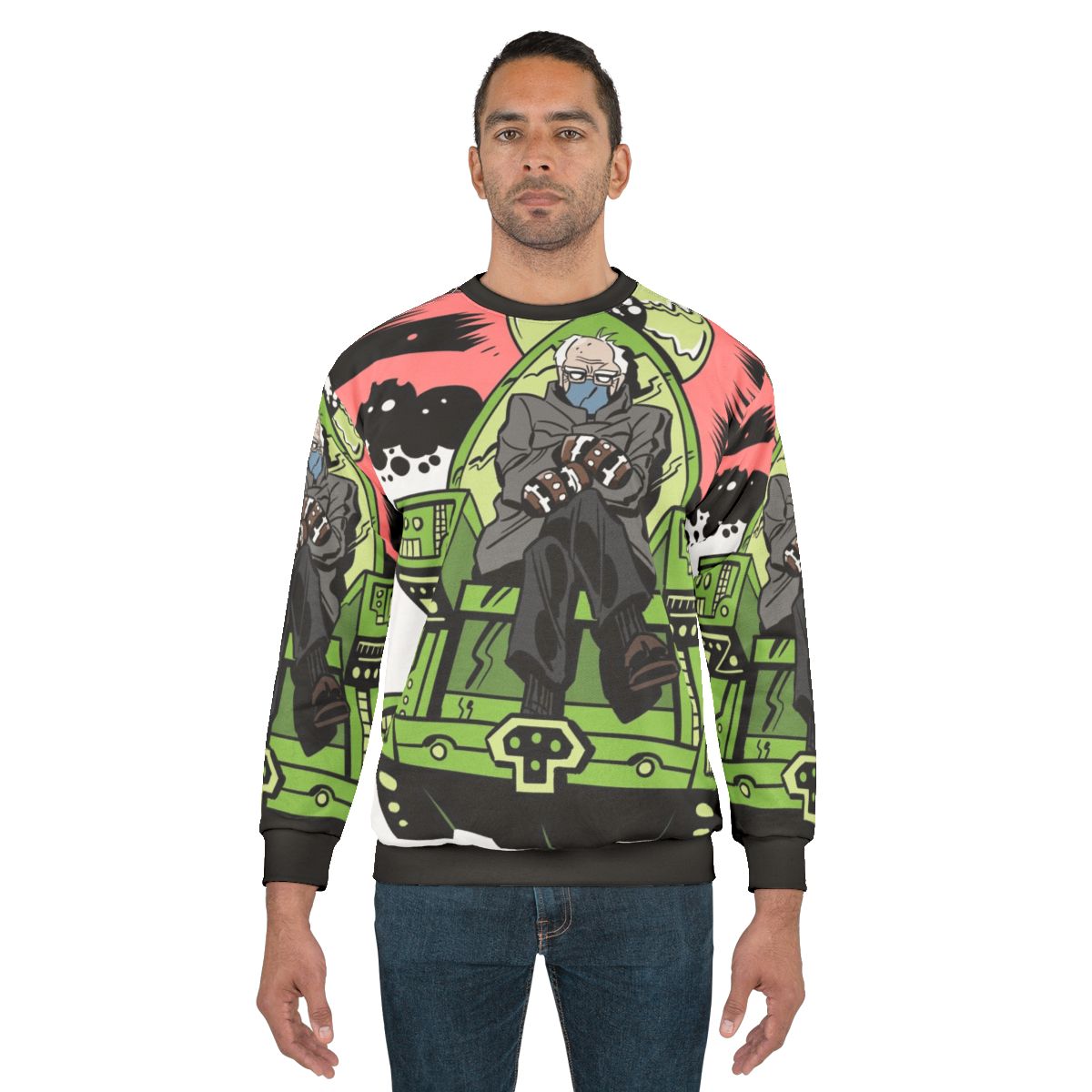 Cosmic Berntron Sweatshirt featuring Bernie Sanders comic book art