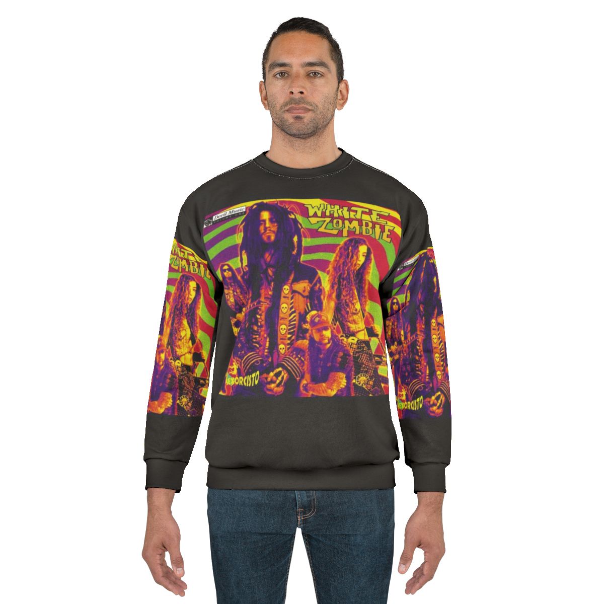 Best Artwork White Z Sweatshirt featuring Captain Spaulding from the Rob Zombie Horror Movies