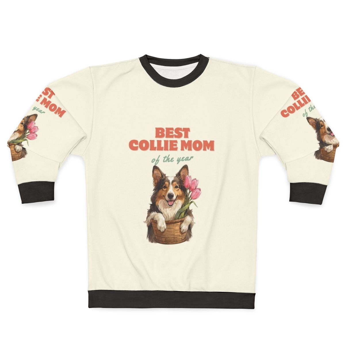 Collie mom of the year floral sweatshirt