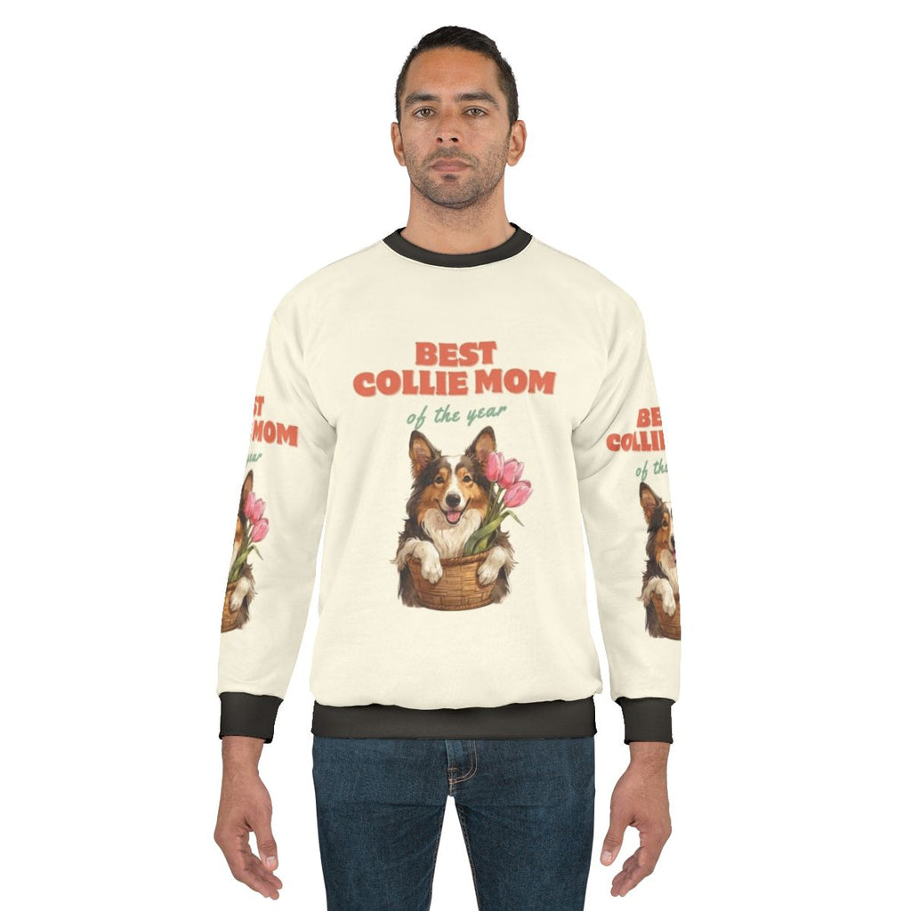 Collie mom of the year floral sweatshirt