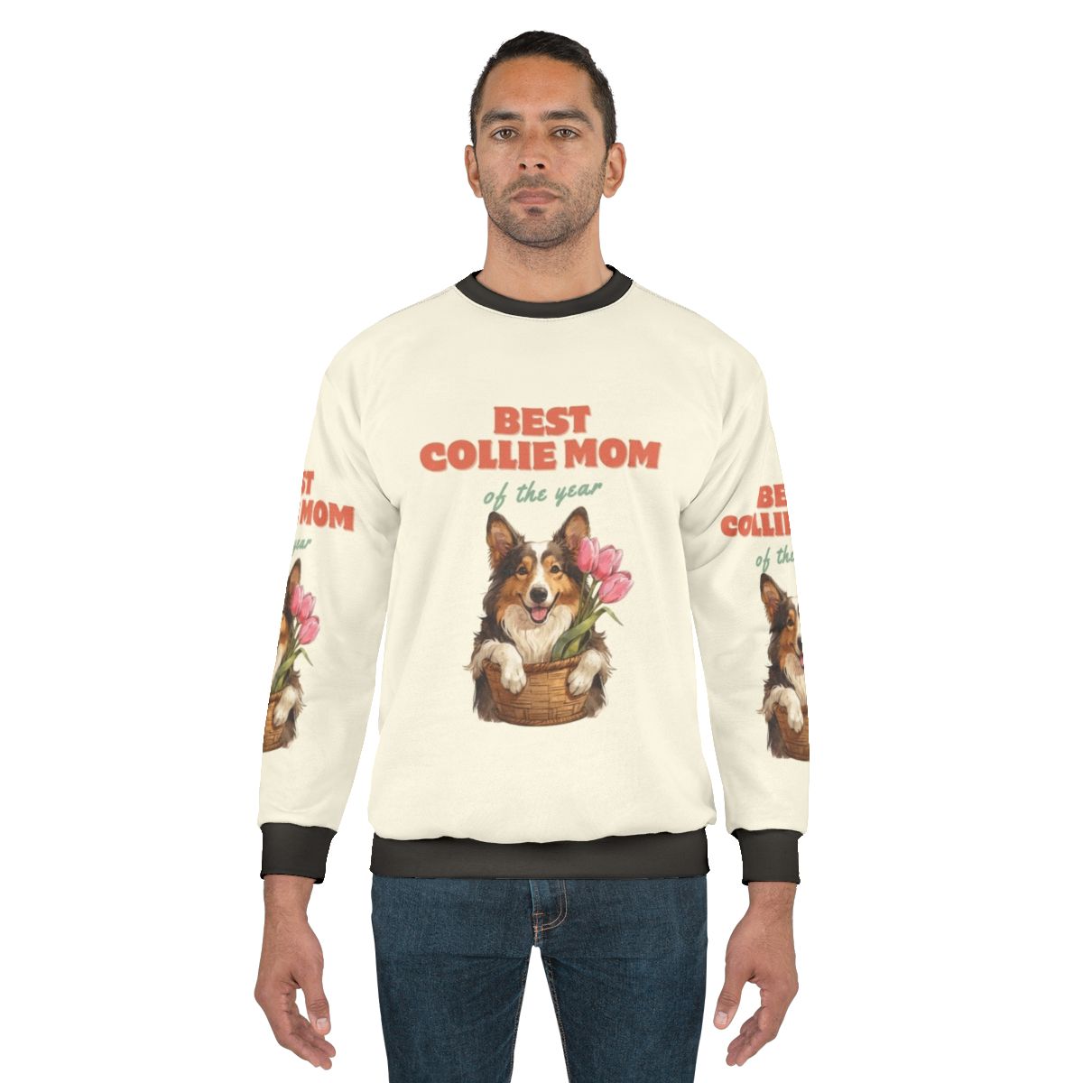 Collie mom of the year floral sweatshirt
