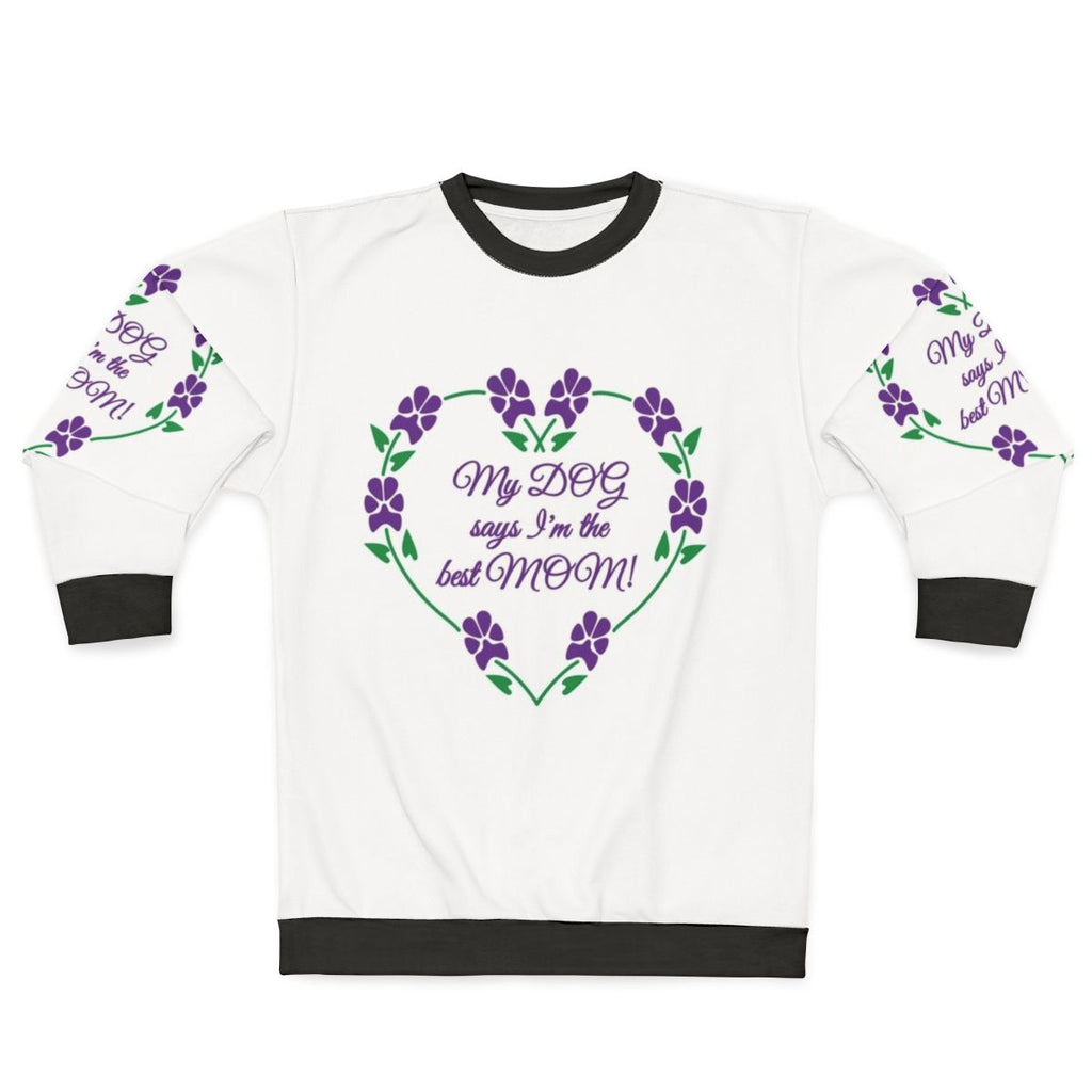 Dog Mom Sweatshirt with Pawprint Floral Design