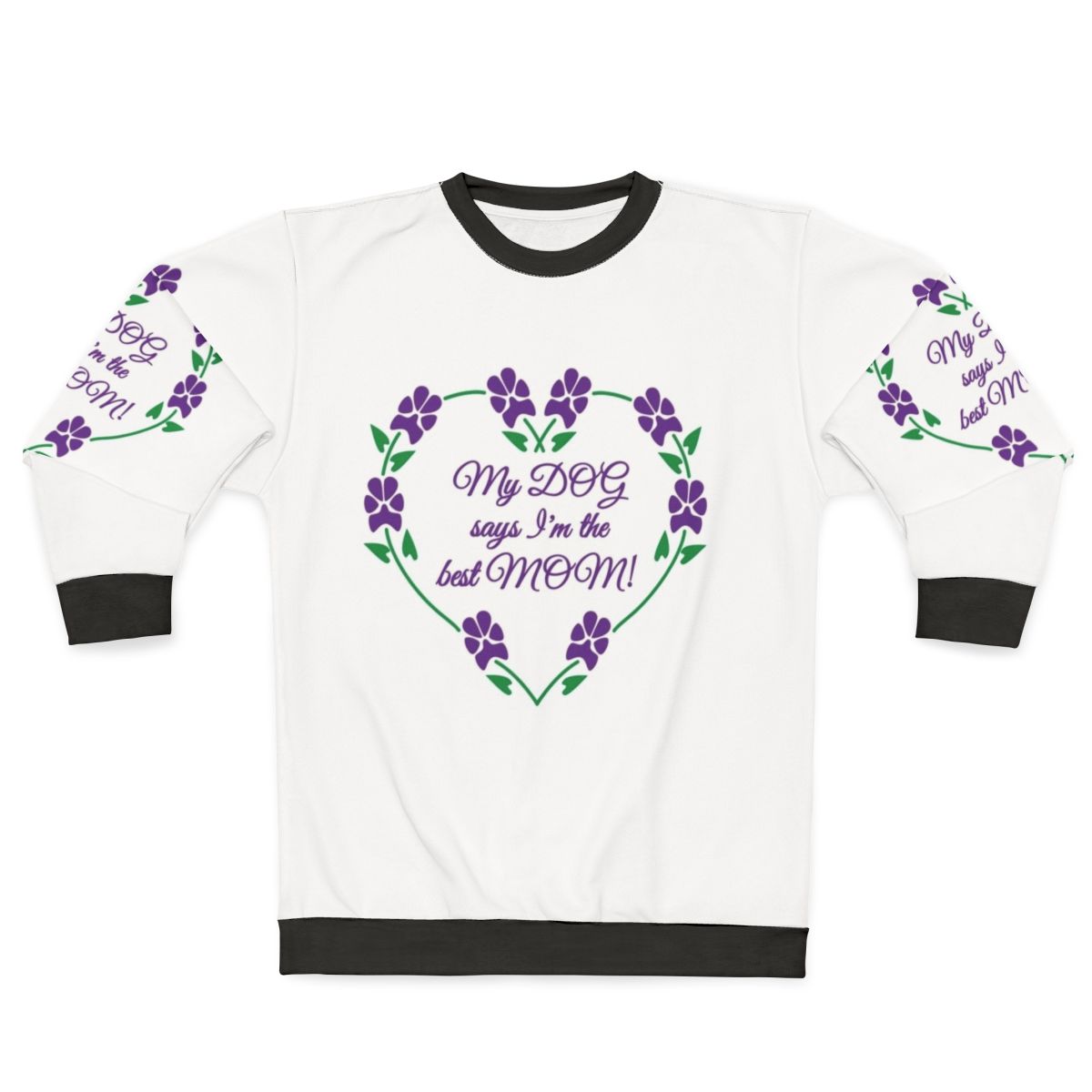 Dog Mom Sweatshirt with Pawprint Floral Design