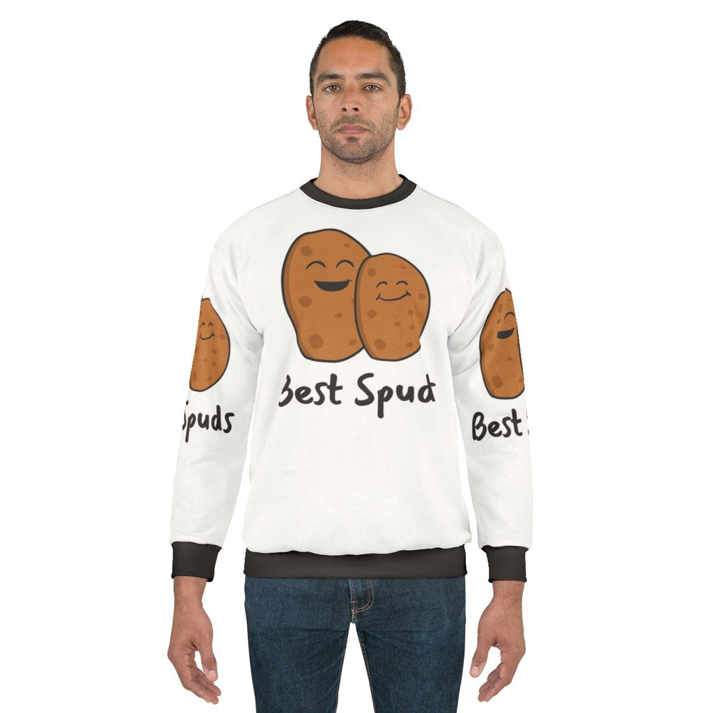 Funny potato lover sweatshirt with "I am a potato" design