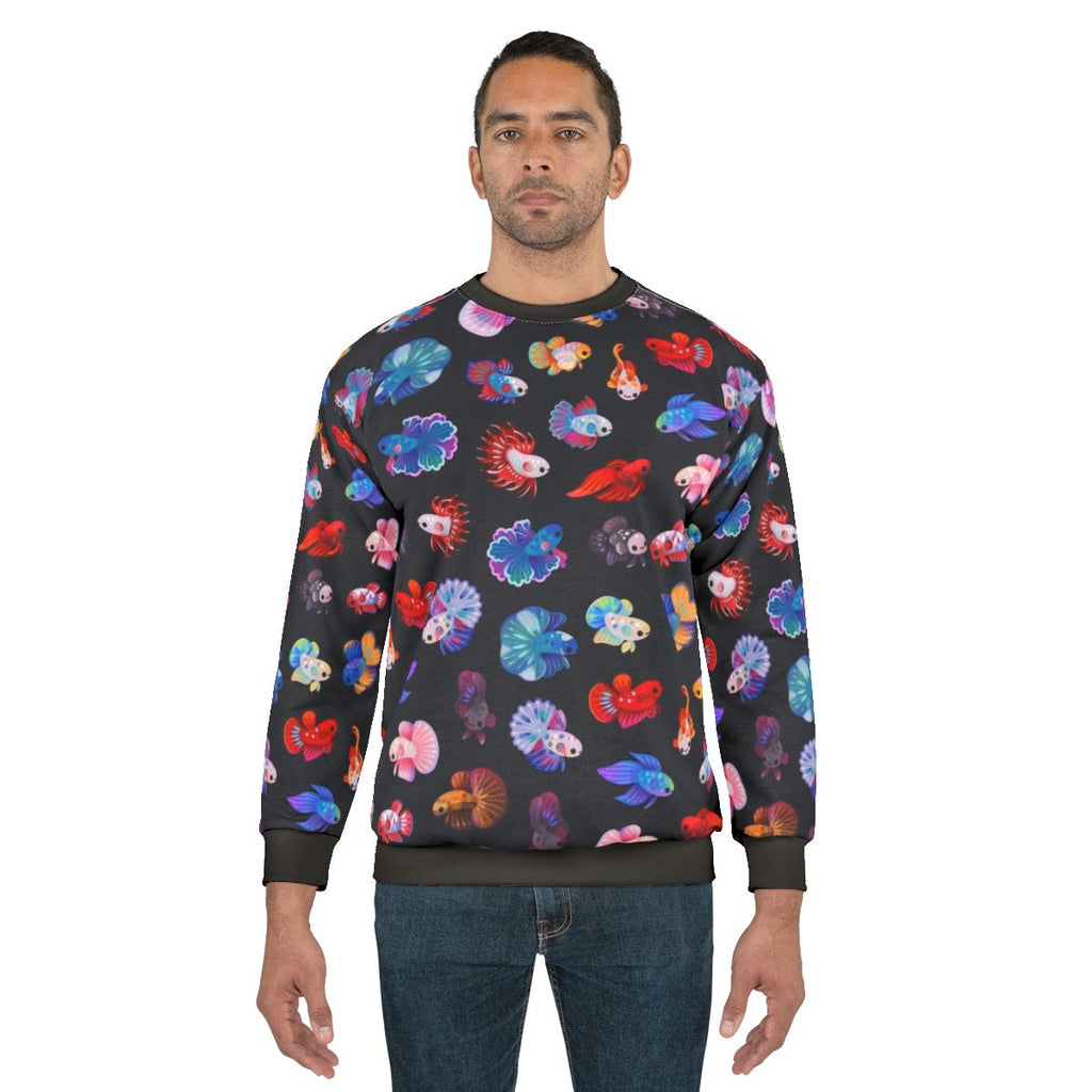 Betta fish sweatshirt with underwater graphics