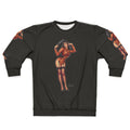 Vintage-inspired Bettie Page sweatshirt with The Rocketeer design