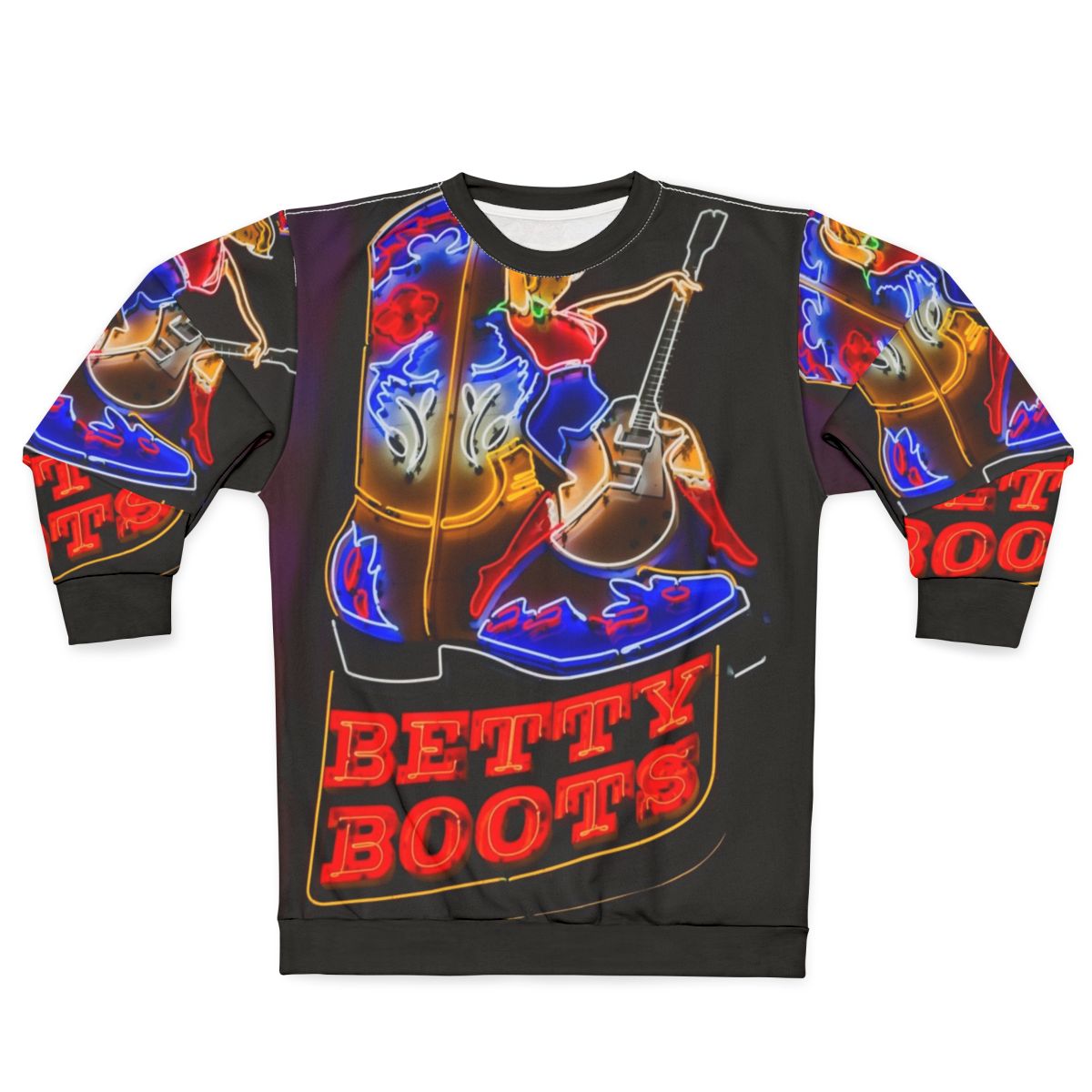 Vintage Country Music Betty Boots Neon Sweatshirt