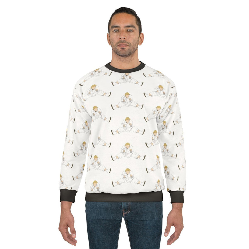 Chris Farley as the "Beverly Hills Ninja" character on a white sweatshirt