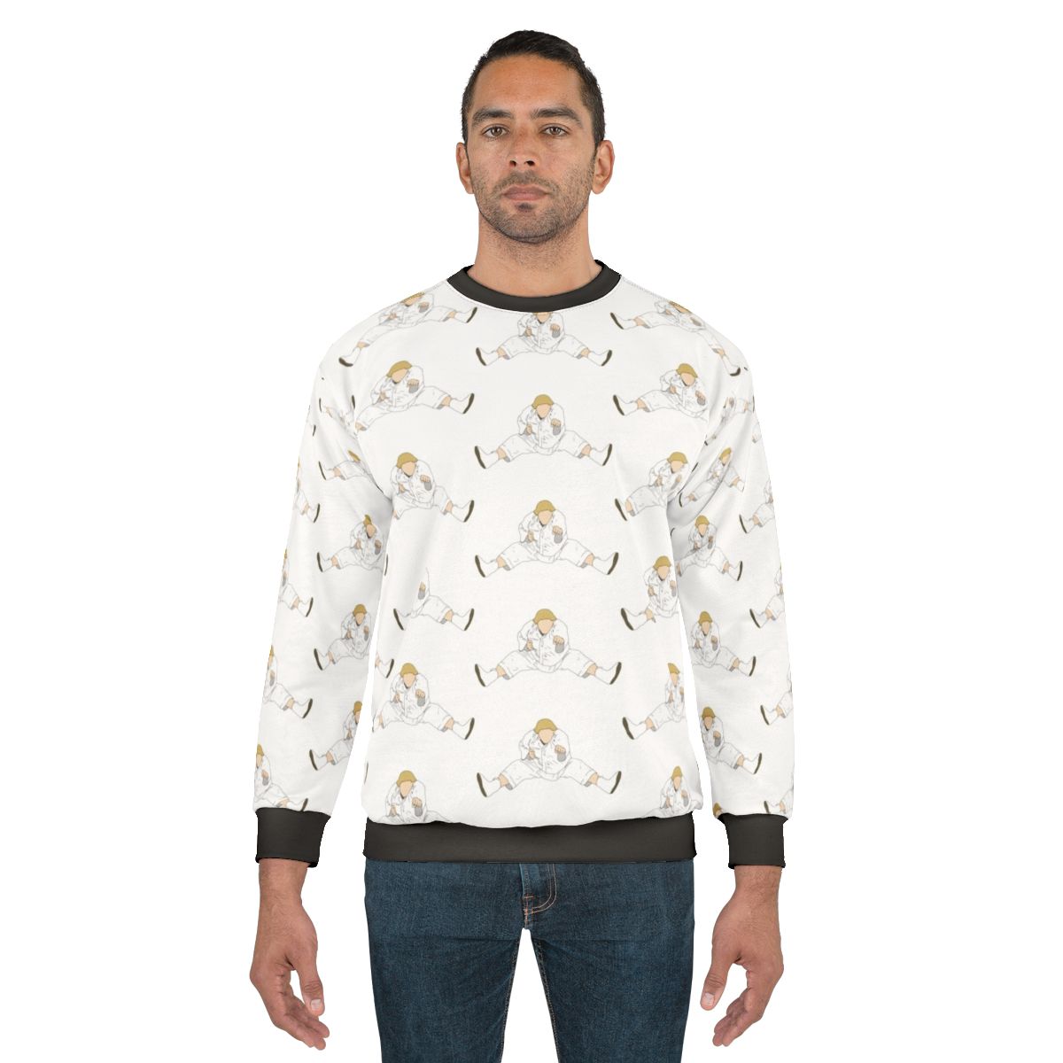 Chris Farley as the "Beverly Hills Ninja" character on a white sweatshirt