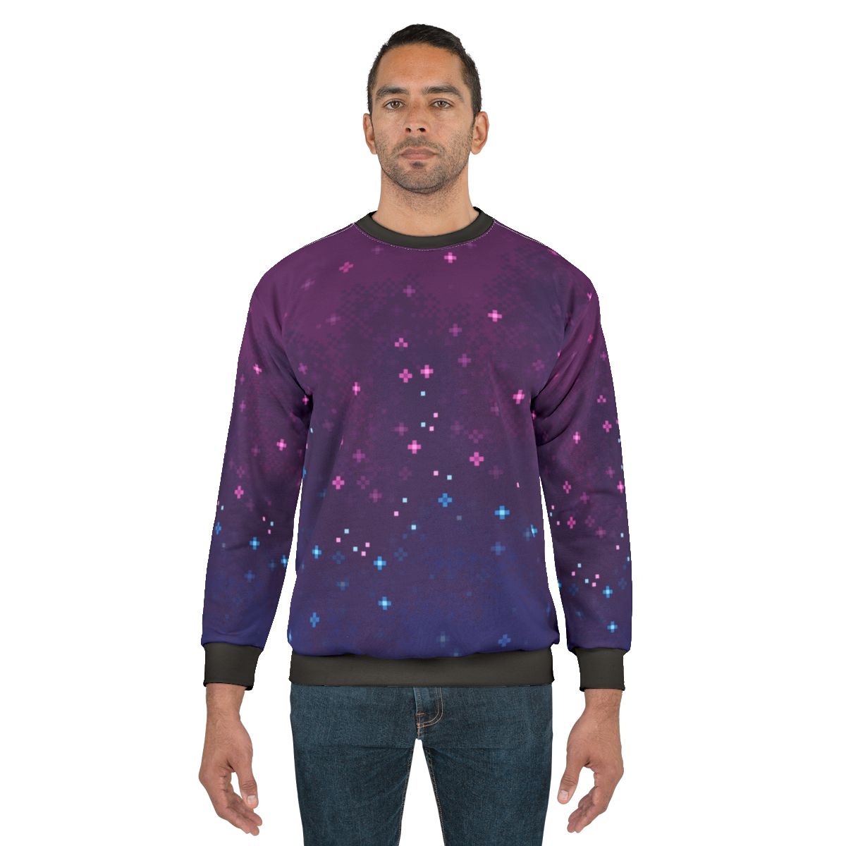 Bi Pride Galaxy 8-Bit Sweatshirt