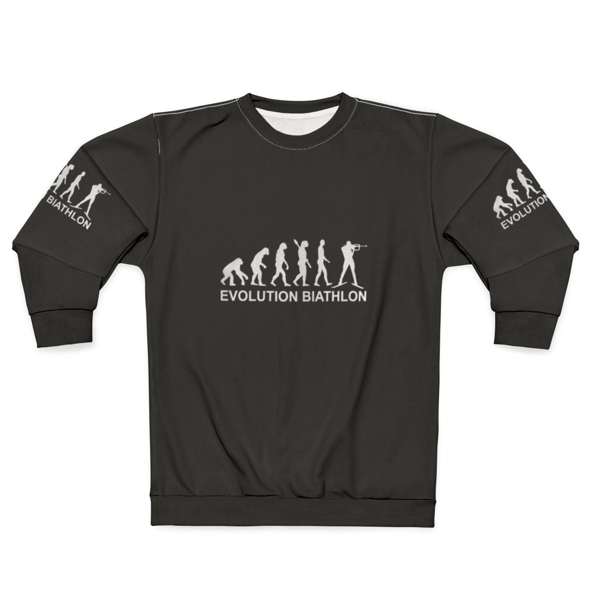 Biathlon Sweatshirt with Ski and Shooting Sport Motifs
