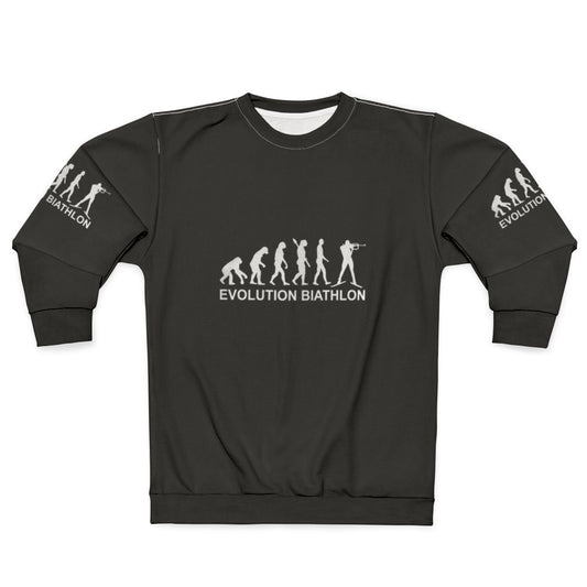 Biathlon Sweatshirt with Ski and Shooting Sport Motifs