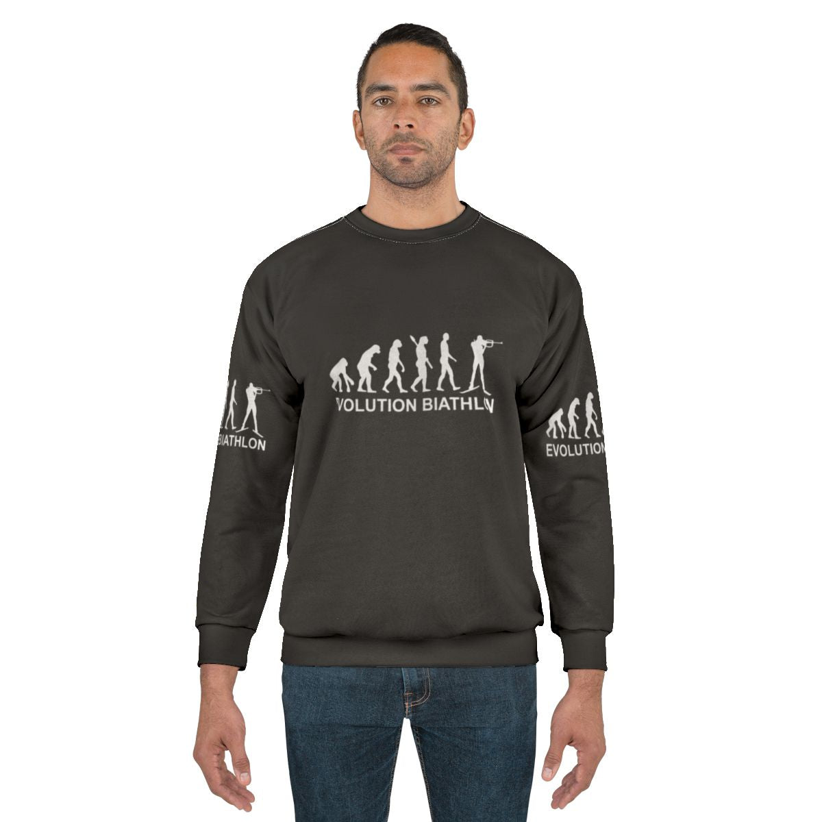 Biathlon Sweatshirt with Ski and Shooting Sport Motifs