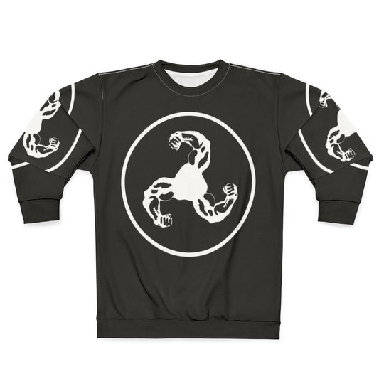 Black sweatshirt with white Bicep logo design