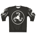 Black sweatshirt with white Bicep logo design