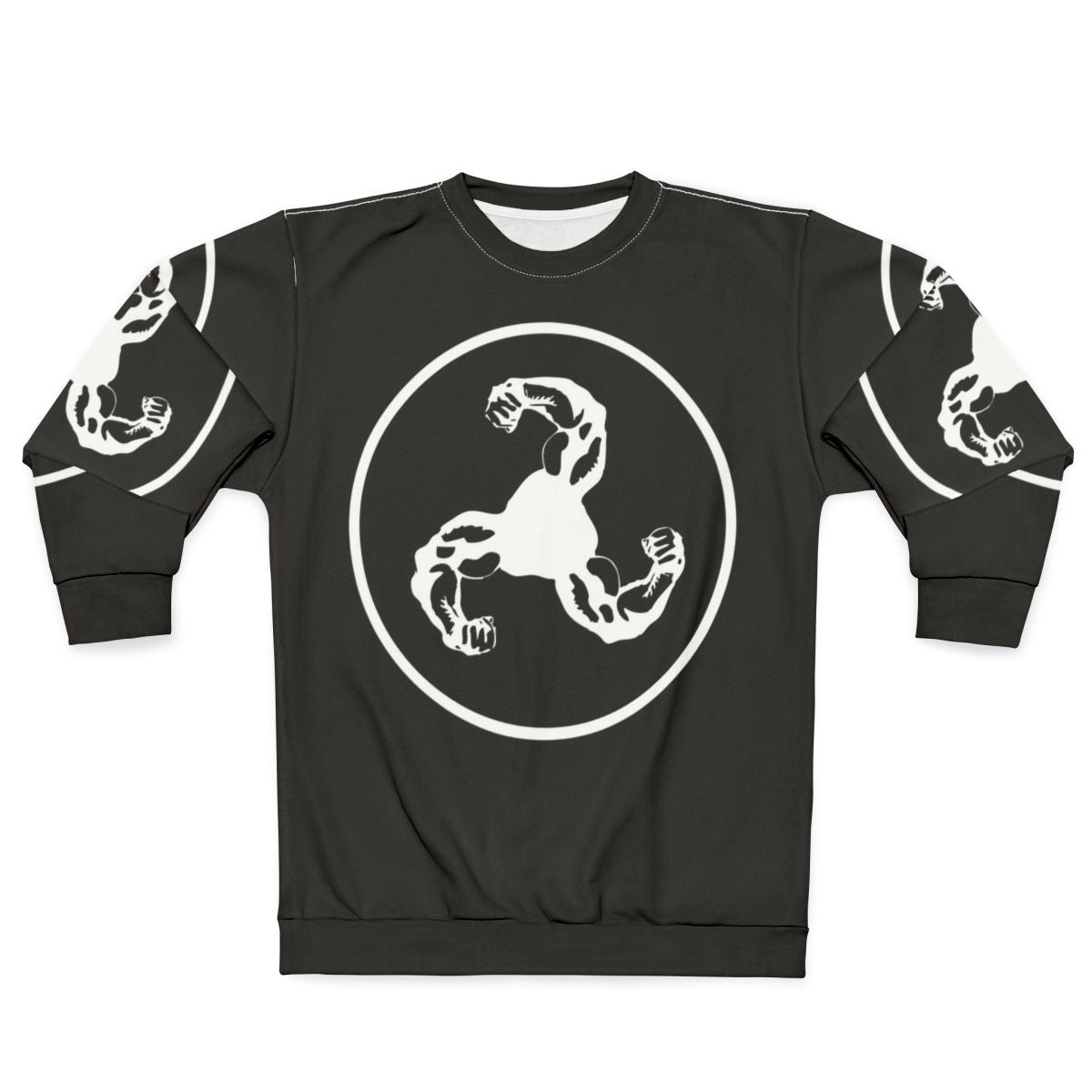 Black sweatshirt with white Bicep logo design