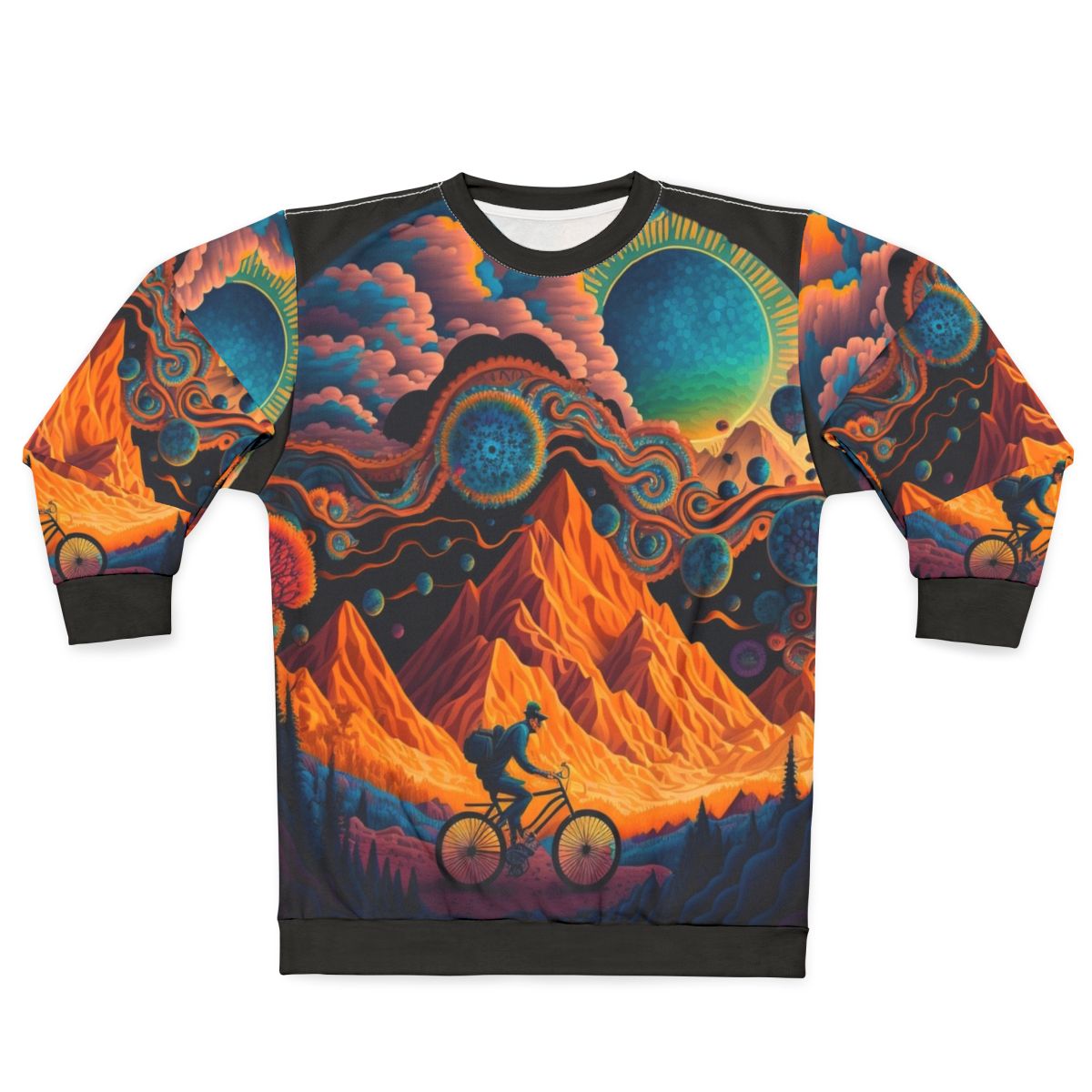 Psychedelic sweatshirt with trippy art design