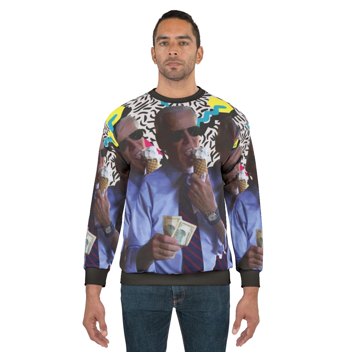 Vintage-style Biden FTW sweatshirt with a humorous, aesthetic design
