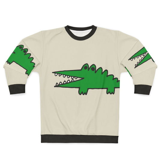 Vintage cartoon alligator sweatshirt with "Big Challenges" design