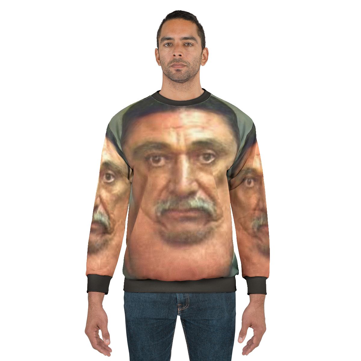 Big Chin Man Sweatshirt - Funny Mugshot Style Meme