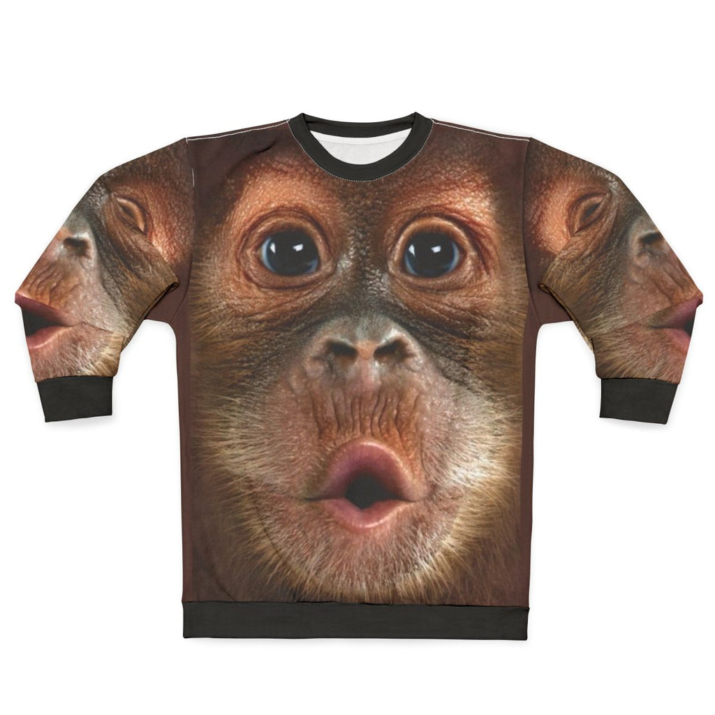 Hyper Realistic Baby Orangutan Monkey Sweatshirt