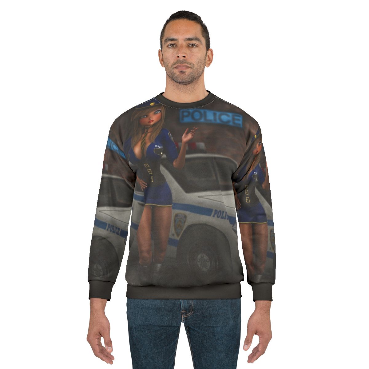 Cute Policewoman Big Head Betty 7 Sweatshirt