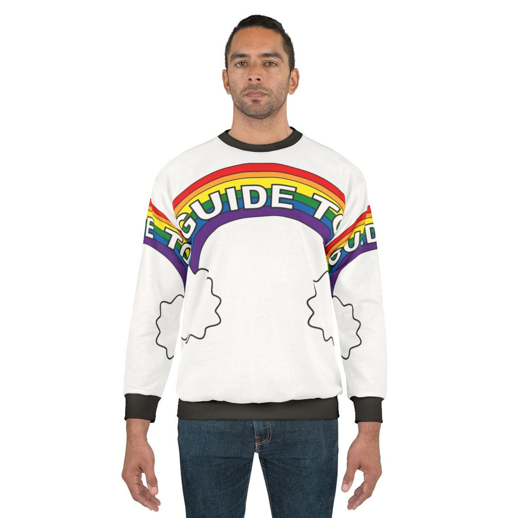 Colorful Big Mouth Netflix Sweatshirt with Rainbow and Cloud Design