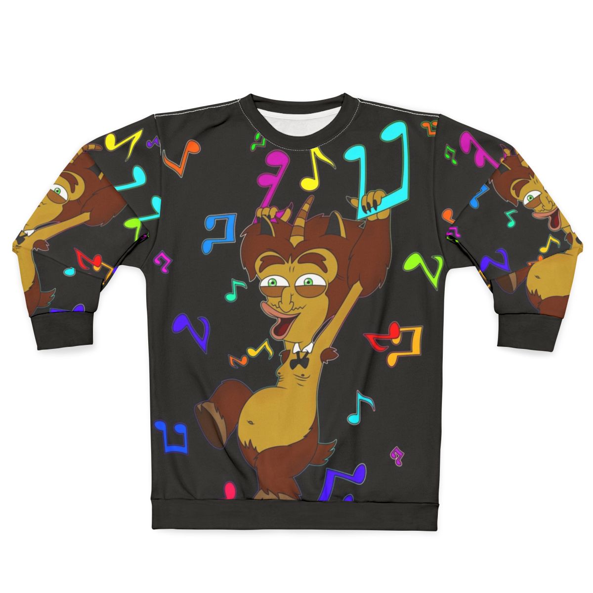 Big Mouth Maury Music Sweatshirt featuring hormone monster and adolescent animation