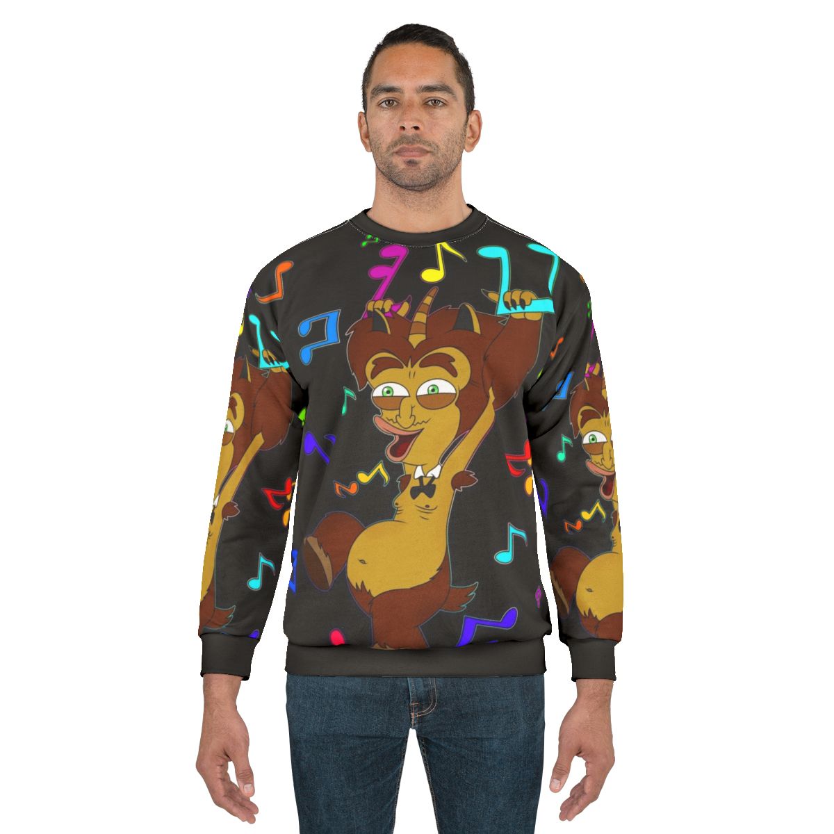 Big Mouth Maury Music Sweatshirt featuring hormone monster and adolescent animation