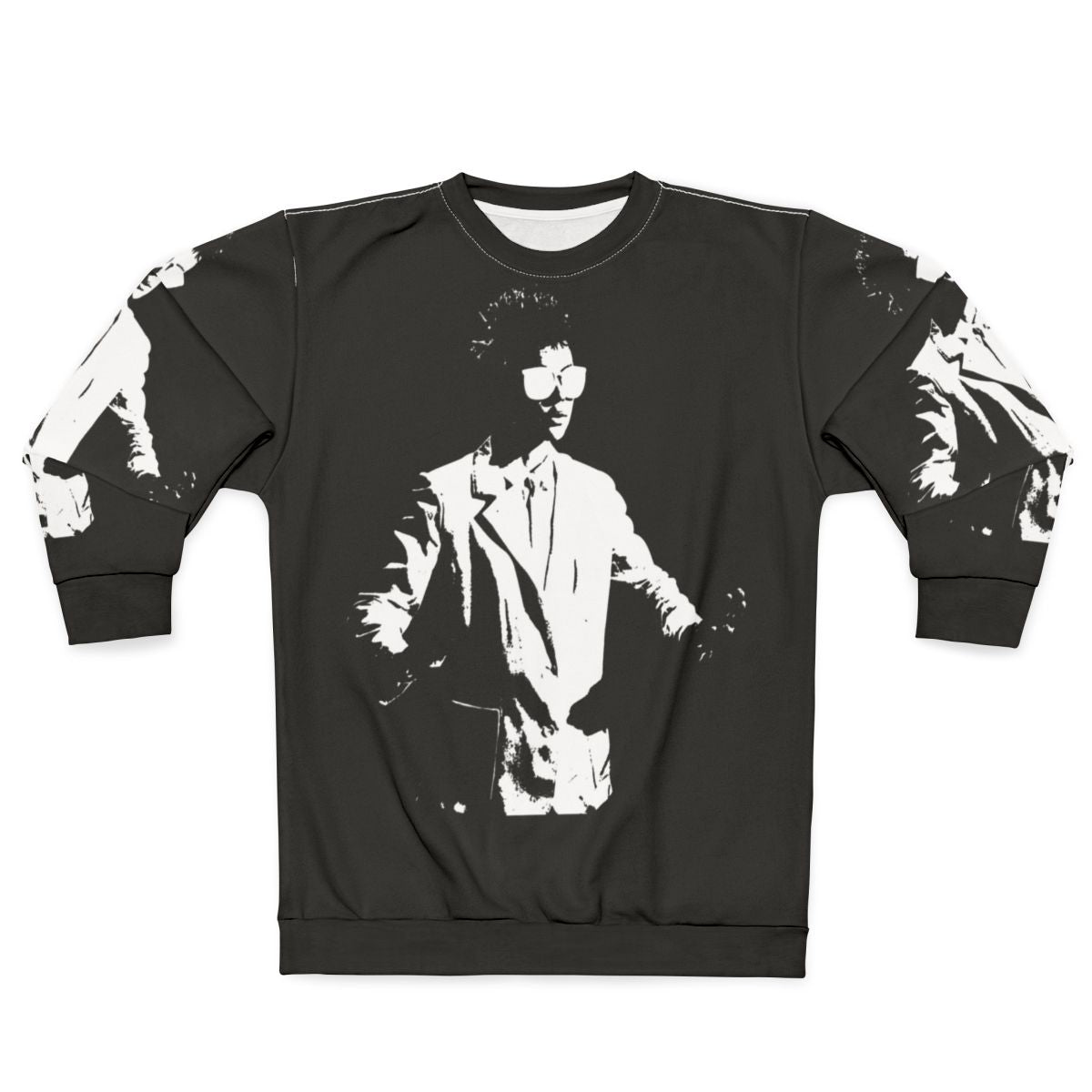 Laurie Anderson inspired "Big Science" sweatshirt in black and white duotone