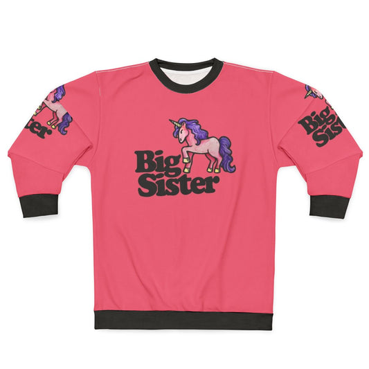 Cute big sister unicorn sweatshirt with legendary animal design