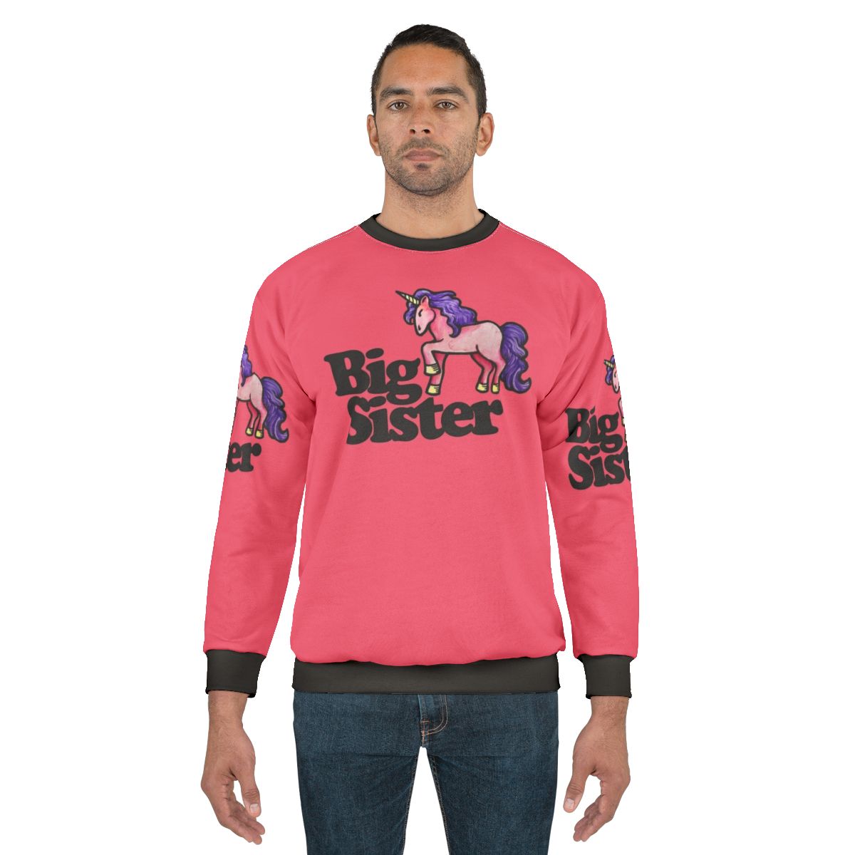 Cute big sister unicorn sweatshirt with legendary animal design