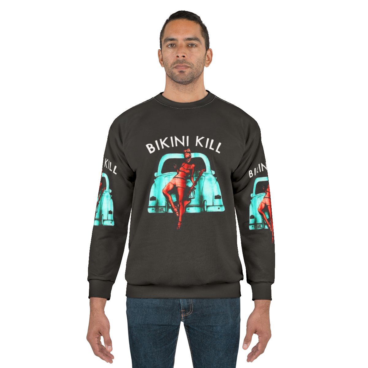 Vintage punk rock sweatshirt featuring the Bikini Kill band logo