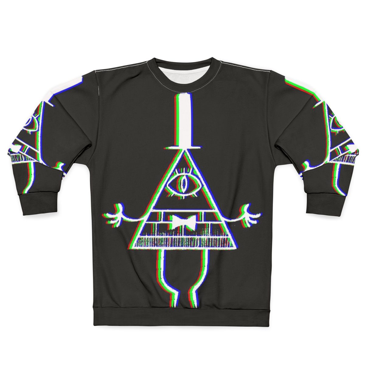 Bill Cipher Anaglyph Sweatshirt with 3D Optical Illusion Effect